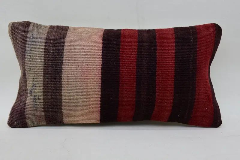 Kilim Pillow, 8x16 Red Pillow Cover, Throw Kilim Pillow, Wool Kilim Pillow Pillow Cover, Antique Pillows, Cushion, Toss Cushion Case - 4