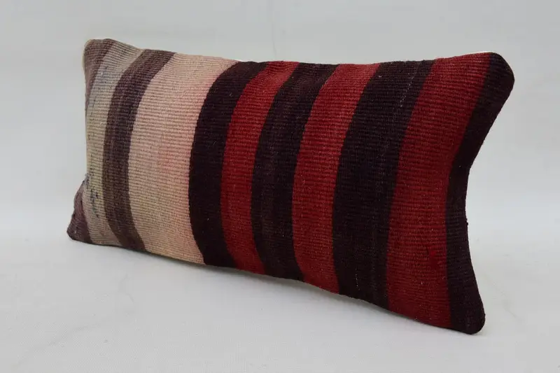 Kilim Pillow, 8x16 Red Pillow Cover, Throw Kilim Pillow, Wool Kilim Pillow Pillow Cover, Antique Pillows, Cushion, Toss Cushion Case - 3