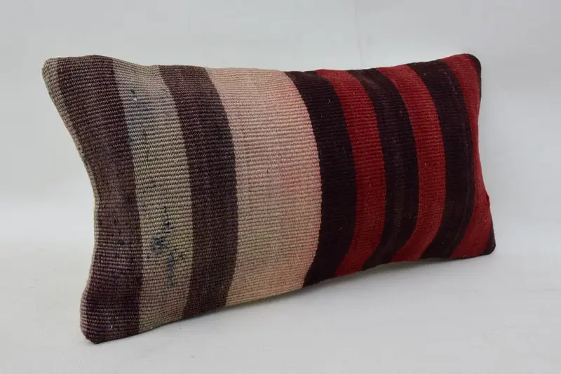Kilim Pillow, 8x16 Red Pillow Cover, Throw Kilim Pillow, Wool Kilim Pillow Pillow Cover, Antique Pillows, Cushion, Toss Cushion Case - 2