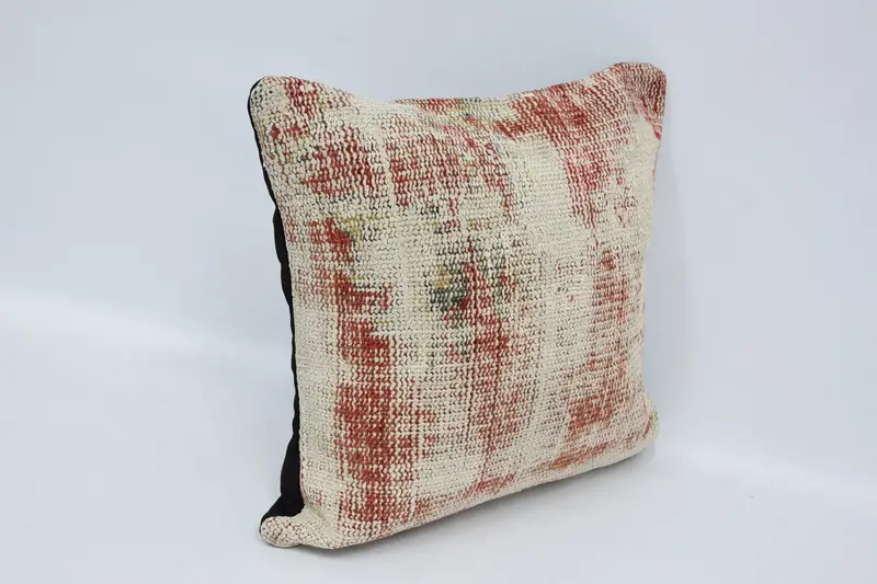 Turkish Pillow, Pillow Sham, Ethnical Kilim Rug Pillow, 16x16 White Cushion Cover, Rustic Pillow, Morroccon Kilim Cushion Cushion Cover, Gift Pillow - 3