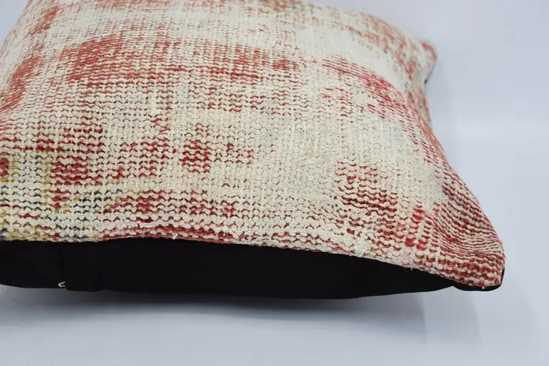 Turkish Pillow, Pillow Sham, Ethnical Kilim Rug Pillow, 16x16 White Cushion Cover, Rustic Pillow, Morroccon Kilim Cushion Cushion Cover, Gift Pillow - 5