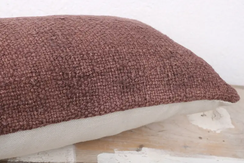 Accent Cushion, Vintage Pillow, Pillow for Sofa, 8x16 Brown Cushion, Cushion Case, Kilim Cushion Sham, Vintage Cushion Case - 6