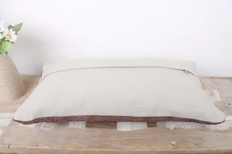 Accent Cushion, Vintage Pillow, Pillow for Sofa, 8x16 Brown Cushion, Cushion Case, Kilim Cushion Sham, Vintage Cushion Case - 7
