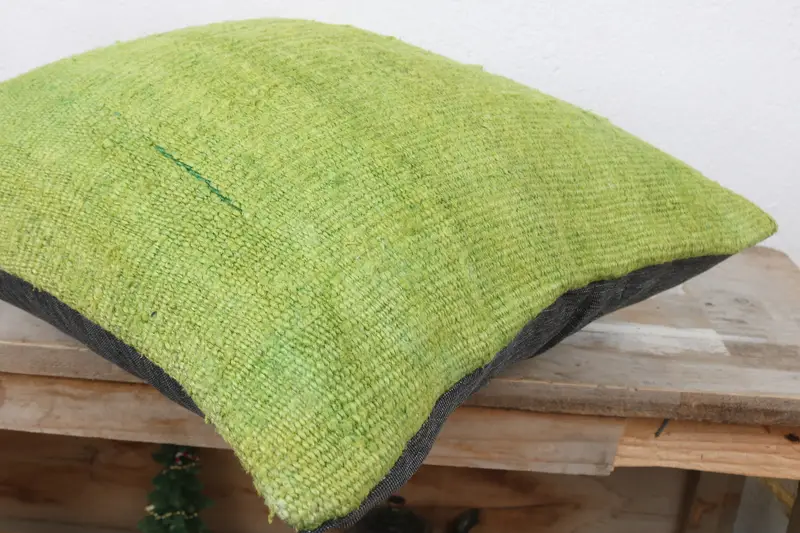 Home Decor Pillow, Cushion Case, Vintage Pillow, 16x16 Green Pillow Cover, Sofa Bolster Pillow Cover, Ethnical Kilim Rug Pillow - 6