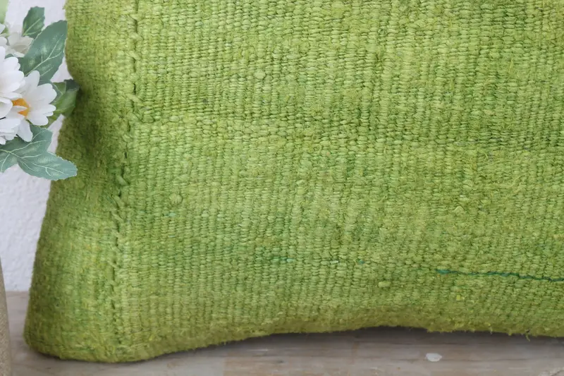 Home Decor Pillow, Cushion Case, Vintage Pillow, 16x16 Green Pillow Cover, Sofa Bolster Pillow Cover, Ethnical Kilim Rug Pillow - 3
