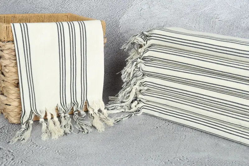 Personalized Gift, Decorative Towel, Christmas Hand Towel, Bridesmaid Gift, Bridesmaid Gifts, 38x16 Cotton Striped Towel, Monogram Hand Towel - 3