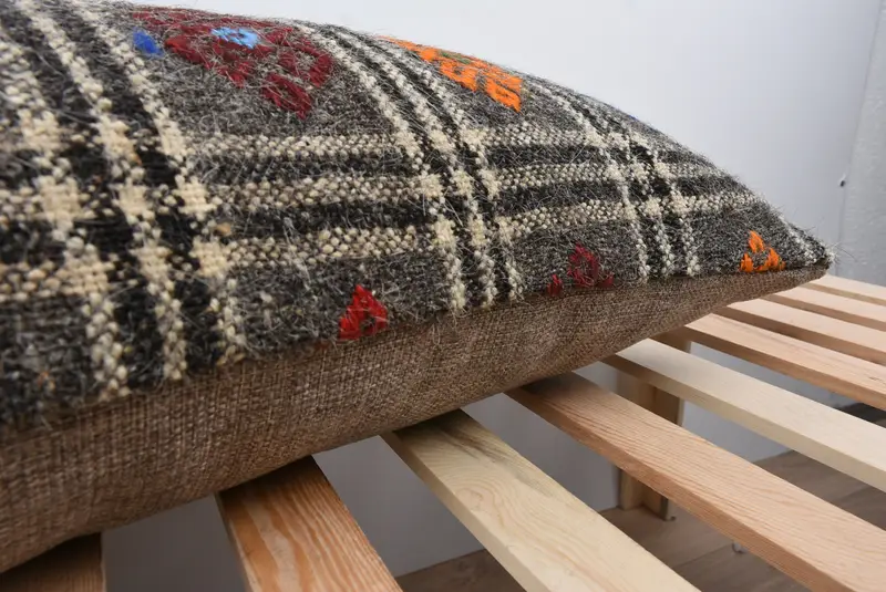 16x48 Brown Pillow Cover, Kilim Pillow, Decorative Throw Cushion, Pillow for Sofa, Kilim Cushion Sham, Pillow Cover, Comfy Throw Cushion - 7