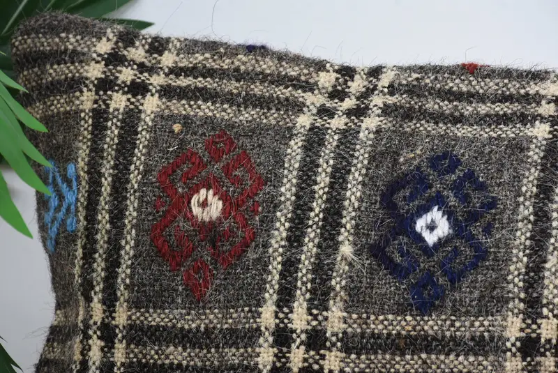 16x48 Brown Pillow Cover, Kilim Pillow, Decorative Throw Cushion, Pillow for Sofa, Kilim Cushion Sham, Pillow Cover, Comfy Throw Cushion - 2