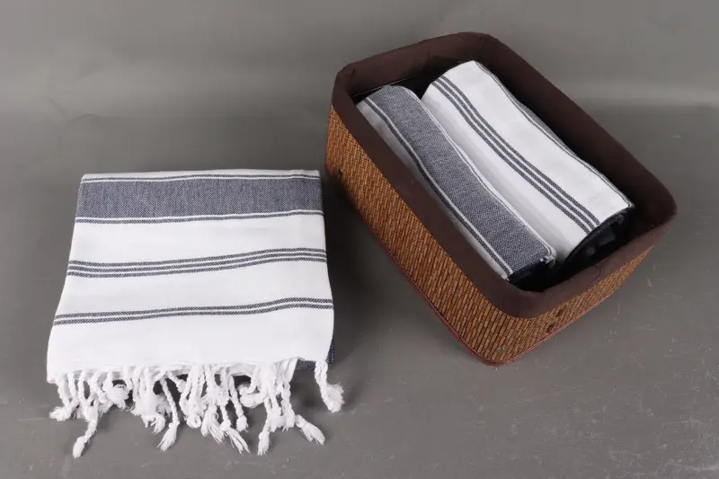 Antibacterial Turkish peshtemal towel, 76x40 Cotton Striped Towel, Monogram Beach Towel, Luxury towel, Quick-dry peshtemal, Wedding Shower Gift - 5