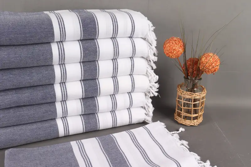 Antibacterial Turkish peshtemal towel, 76x40 Cotton Striped Towel, Monogram Beach Towel, Luxury towel, Quick-dry peshtemal, Wedding Shower Gift - 1