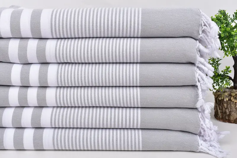 Embroidery Towels, Custom Beach Towels, Guest Towel, Custom Wedding Gift, Monogram Turkish Towel, Gift For Him, 70x40 Cotton Striped Towel - 3
