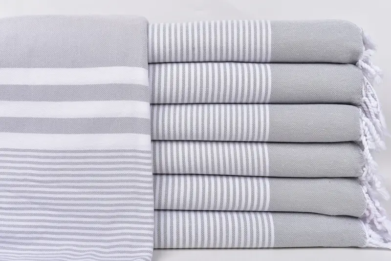 Embroidery Towels, Custom Beach Towels, Guest Towel, Custom Wedding Gift, Monogram Turkish Towel, Gift For Him, 70x40 Cotton Striped Towel - 1