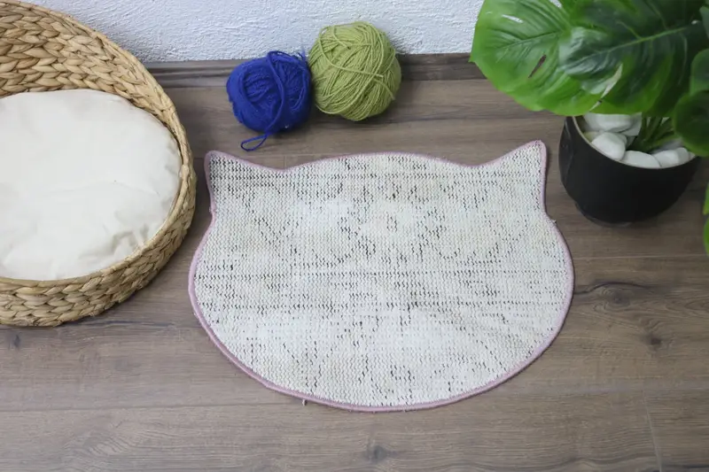 Mantel individual redondo de lana beige y marrón bohemio, mantel individual de patrón tradicional