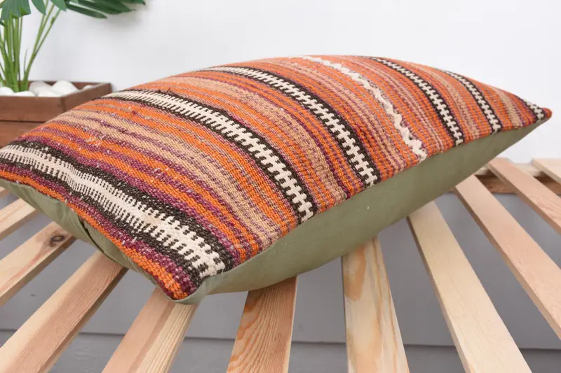 Handmade Kilim Cushion, Pillow Sham, 16x24 Red Cushion, Bohemian Cushion Cushion Case, Interior Designer Pillow, Kilim Pillow Cover - 6