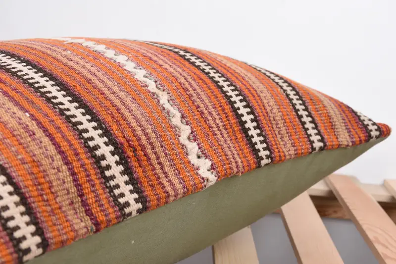 Handmade Kilim Cushion, Pillow Sham, 16x24 Red Cushion, Bohemian Cushion Cushion Case, Interior Designer Pillow, Kilim Pillow Cover - 7