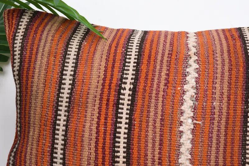 Handmade Kilim Cushion, Pillow Sham, 16x24 Red Cushion, Bohemian Cushion Cushion Case, Interior Designer Pillow, Kilim Pillow Cover - 2