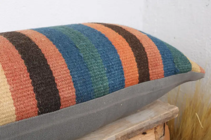 12x43 Green Cushion Case, Turkish Kilim Pillow, Kilim Pillow, Pillow Case, Ethnic Throw Cushion Case, Vintage Kilim Throw Pillow - 6