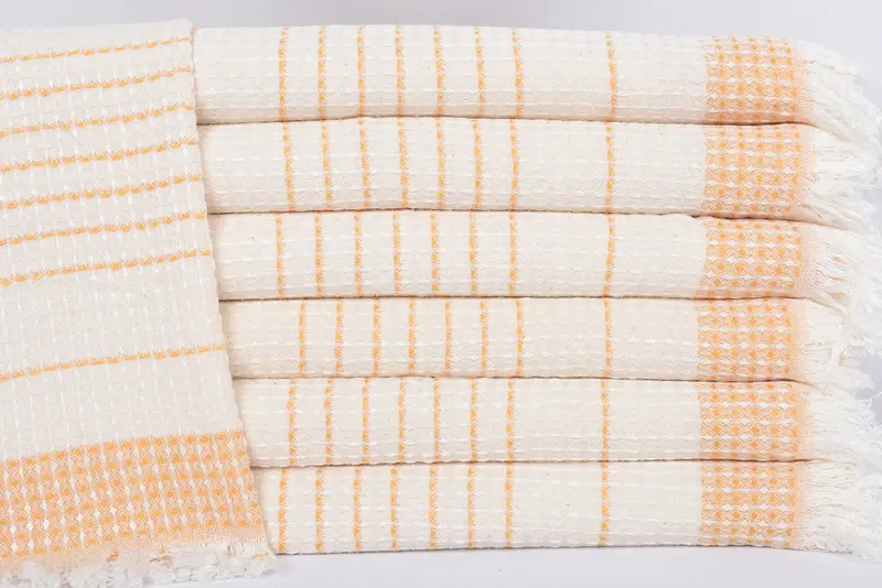 Summer Gift Mustard Waffle Dish Towel, Cotton, 40x20 Inches