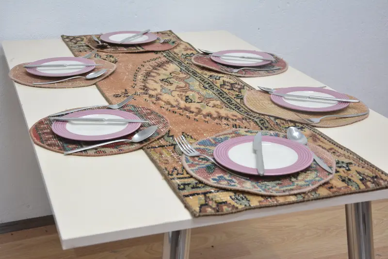 ボヘミアン オレンジ & レッド プレースマット、スチームパンク スタイル プレースマット