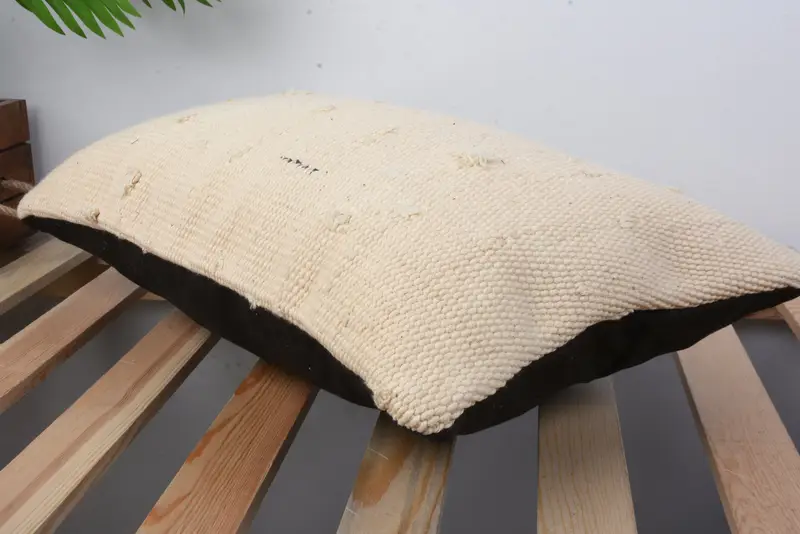 Throw Kilim Pillow, Anatolian Cushion Case, Rustic Cushion Cover, Muted Cushion Case, 12x20 Beige Pillow, Pillow, Vintage Pillow, Kilim Pillow - 6