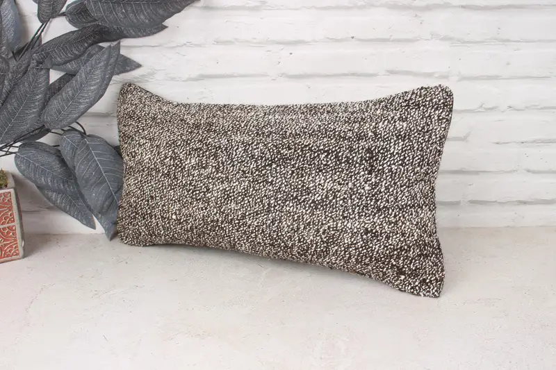 Kilim Pillow, Pillow for Sofa, Interior Designer Pillow, Handmade Rug Seat Cushion, 10x20 White Pillow, Cushion, Cotton Cushion Cover - 4
