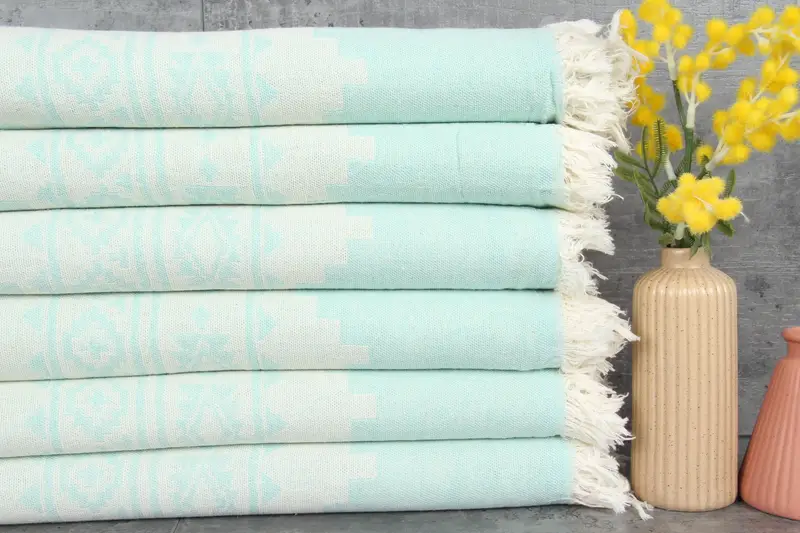 Organic Beach Towel Turkish Cotton Beige Baby Blanket, 36x71 Inches