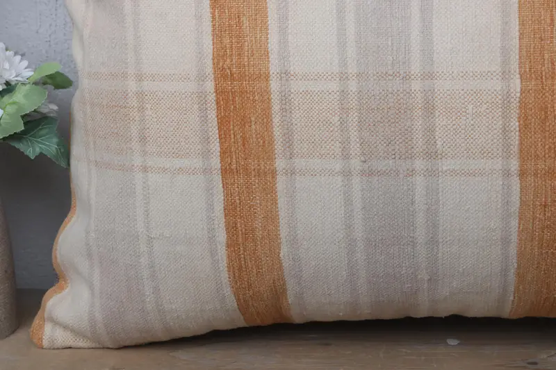 Cushion, Throw Kilim Pillow, Pillow for Sofa, Decorative Throw Pillow Cover, 16x24 Beige Cushion Case, Handmade Kilim Cushion - 3