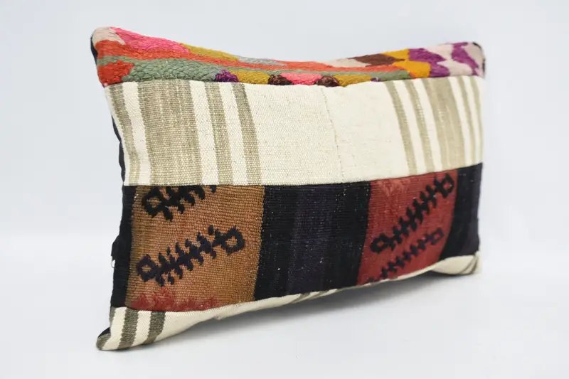 12x20 White Cushion, Vintage Kilim Pillow, Pillow for Couch, Home Decor Pillow, Comfy Throw Cushion Cover, Decorative Bolster Cushion Cover, Pillow - 3