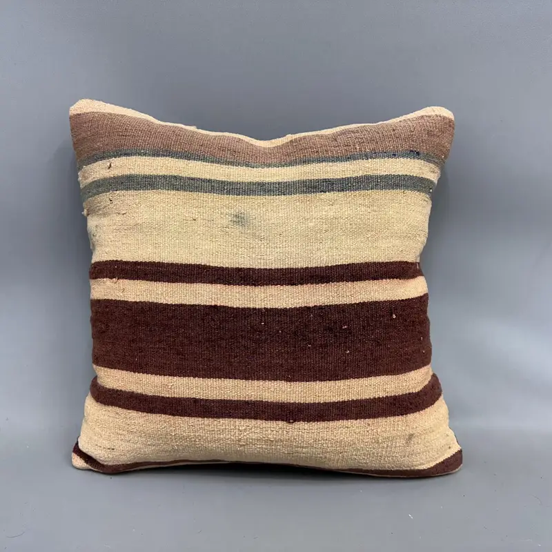 18x18 Beige Cushion, Antique Pillows, Pillow Sham, Pet Pillow Sham, Kilim Cushion Sham, Pillow for Couch, Outdoor Patio Pillow Cover - 4