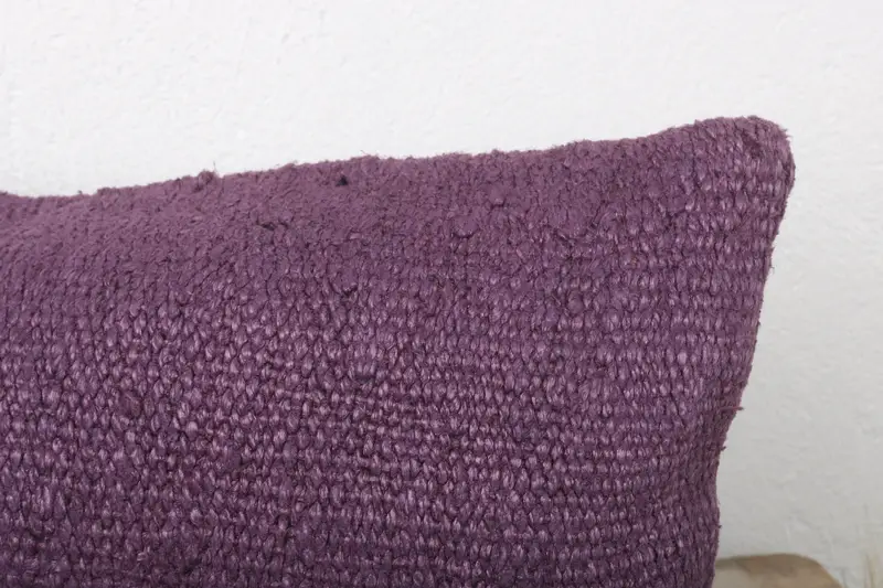 Sofa Bolster Pillow Sham, 12x24 Purple Cushion Case, Kilim Pillow Cover, Vintage Pillow, Cushion Cover, Vintage Kilim Pillow - 5