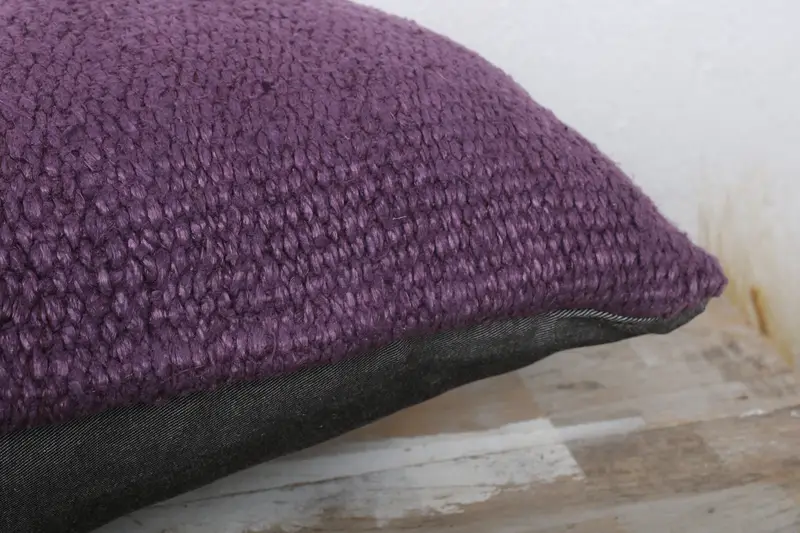 Sofa Bolster Pillow Sham, 12x24 Purple Cushion Case, Kilim Pillow Cover, Vintage Pillow, Cushion Cover, Vintage Kilim Pillow - 6