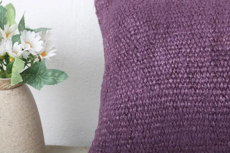 Sofa Bolster Pillow Sham, 12x24 Purple Cushion Case, Kilim Pillow Cover, Vintage Pillow, Cushion Cover, Vintage Kilim Pillow - 3
