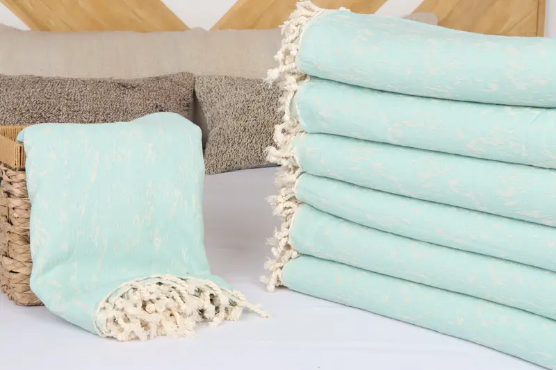 Personalized Blanket, Beach Theme Wedding Gift, 94x70 Cotton Carretta Patterned Towel, Woven Throw Blanket, Christmas Favors, Bridesmaid Gifts - 4