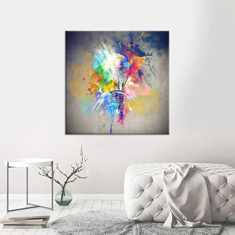 Eleganter abstrakter heller Leinwanddruck – lebendige Wandkunst