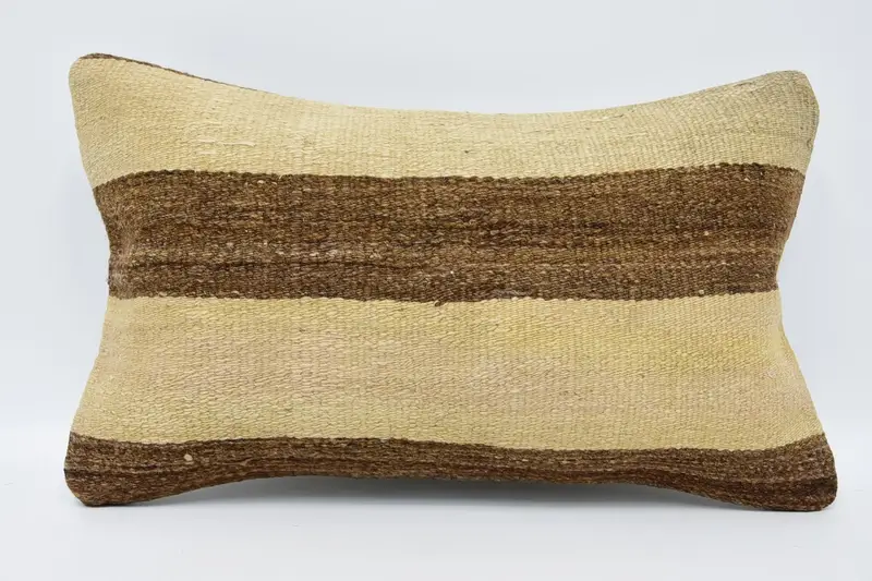 Boho Pillow Sham Cover, Customized Cushion, Vintage Kilim Pillow, Vintage Cushion Cover, Pillow Cover, Boho Pillow, 12x20 Beige Cushion Cover - 1