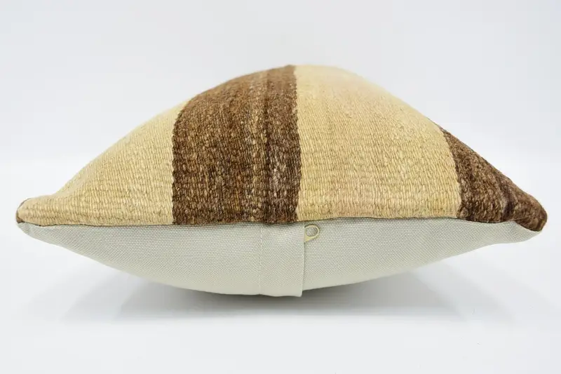 Boho Pillow Sham Cover, Customized Cushion, Vintage Kilim Pillow, Vintage Cushion Cover, Pillow Cover, Boho Pillow, 12x20 Beige Cushion Cover - 5