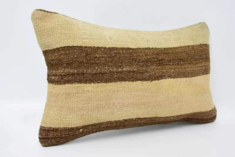 Boho Pillow Sham Cover, Customized Cushion, Vintage Kilim Pillow, Vintage Cushion Cover, Pillow Cover, Boho Pillow, 12x20 Beige Cushion Cover - 3