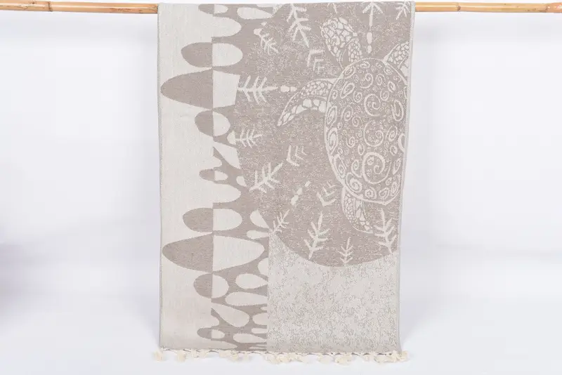 Personalized Brown Turtle Design Hand Towel, Kitchen Towel, 36x18 Inches