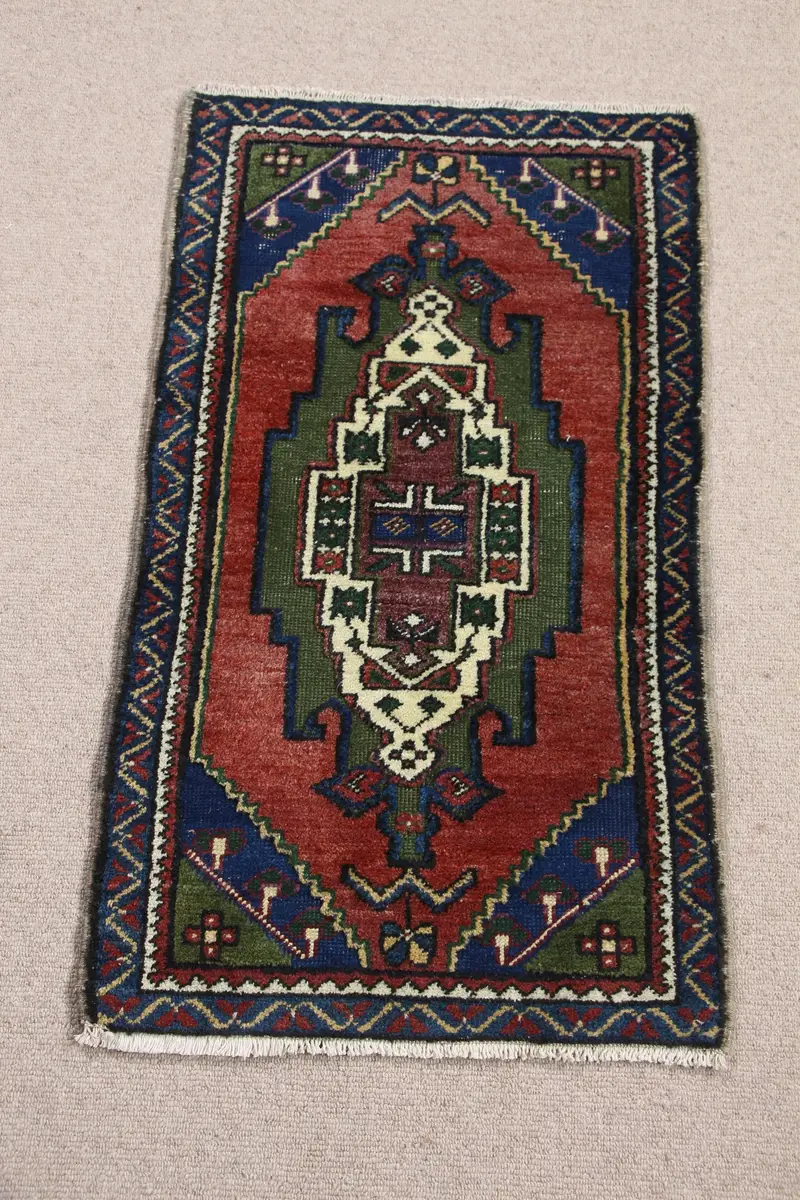 Alfombra Animal Print Roja y Azul 1,8x3,1ft