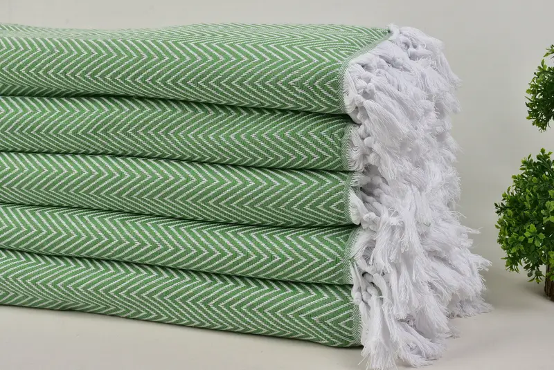 Bachelorette Gifts, Best Friend Christmas Gift, Woven Throw Blanket, Custom Wedding Gifts, 96x80 Cotton Chevron Towel, Turkish Beach Blanket - 3
