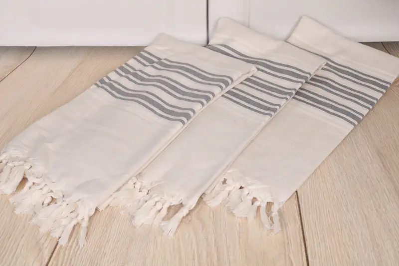 Anniversary Gift For Her, Handwoven organic Turkish towel for spa, Housewarming Gift, 70x40 Linen Striped Towel, Turkish Towel USA, Sand-free towel - 6