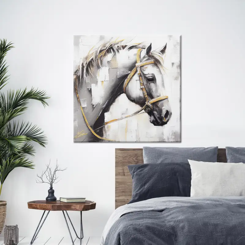 Modern Abstract Horse Canvas: Luxury Art for Horse Lovers