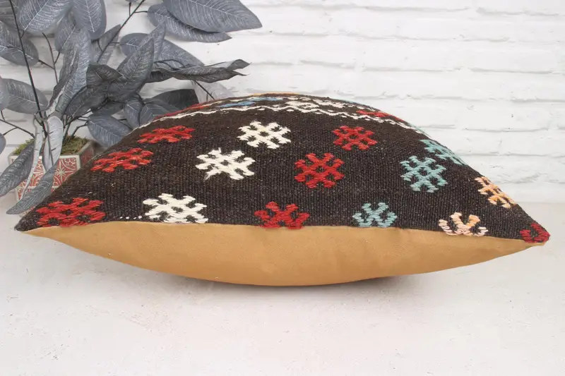 Tapestry Cushion Cover, Pillow for Sofa, Interior Designer Pillow, Boho Pillow, Pillow, 20x20 Brown Cushion, Office Chair Cushion Case - 5