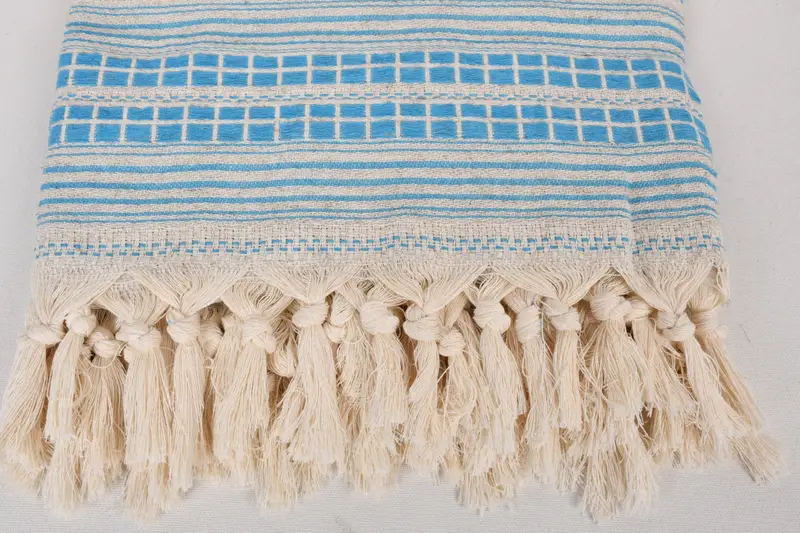 Monogram Beach Blanket, Valentines Gift, Personalized Blanket, Organic Throw, 96x94 Linen Striped Towel, Throw Blanket Couch, Custom Wedding Gifts - 4