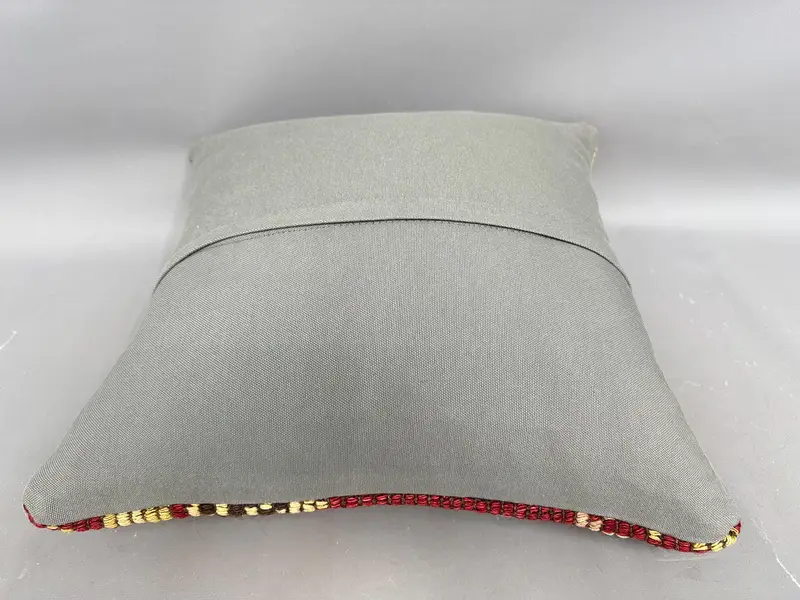 Vintage Kilim Pillow, Handmade Throw Pillow Case, Pillow Cover, 20x20 Red Pillow, Home Decor Pillow, Handmade Kilim Cushion - 7