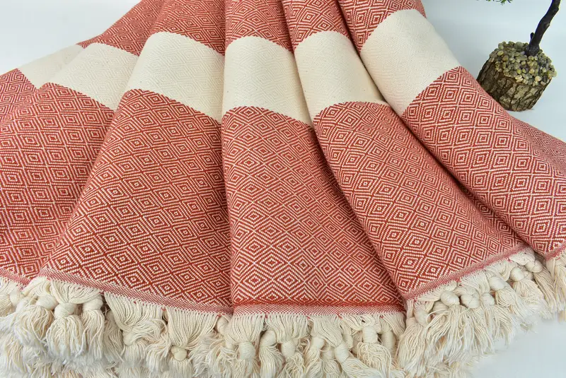 Bachelorette Gifts, Valentines Day Gift, Woven Blanket, Wedding Favors, 92x80 Cotton Diamond Towel, Halloween Blanket, Turkish Beach Blanket - 4
