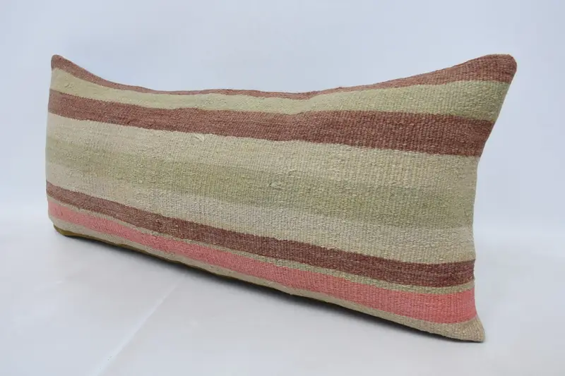 Bohemian Cushion Pillow Case, Pillow for Sofa, Ethnical Kilim Rug Pillow, Cushion, Yoga Cushion, Boho Pillow, 16x36 Beige Pillow - 4