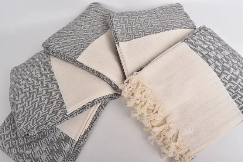 92x76 Cotton Diamond Towel, Decorative Blanket, Housewarming Gift, Halloween Blanket, Turkish Cotton Throw Blanket, Bachelor Gifts, Tablecloth - 4