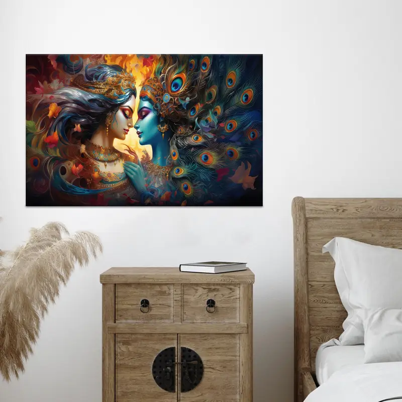 Heilige hinduistische Kunst: Bedruckte Leinwand für spirituelle Eleganz