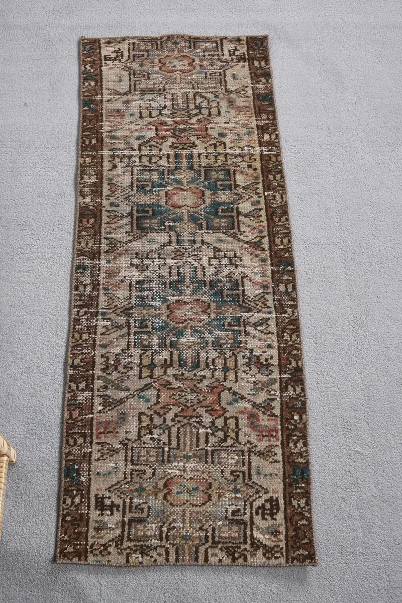 Grüner Ombré-Teppich, 1,6 x 4,3 Fuß, elegantes Dekor